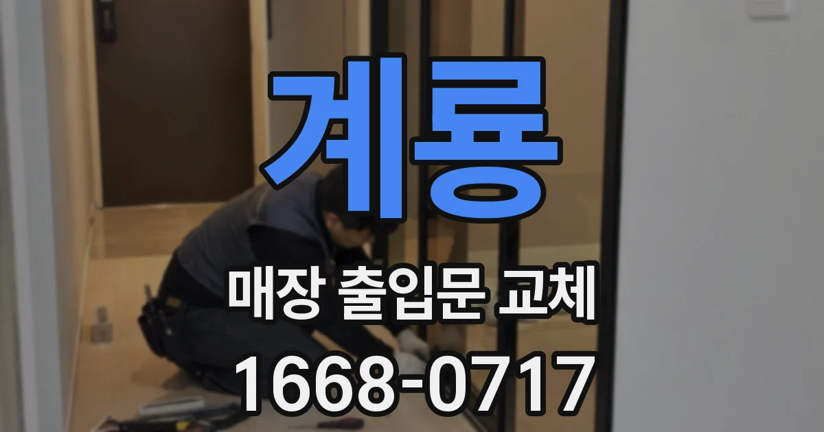 계룡 매장 출입문 교체
