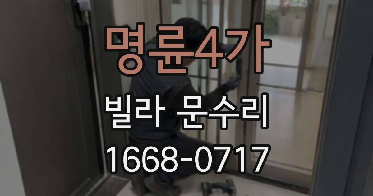 명륜4가 빌라 문수리
