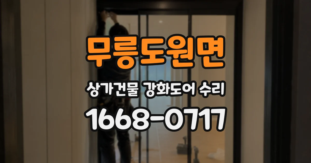 무릉도원면 상가건물 강화도어 수리