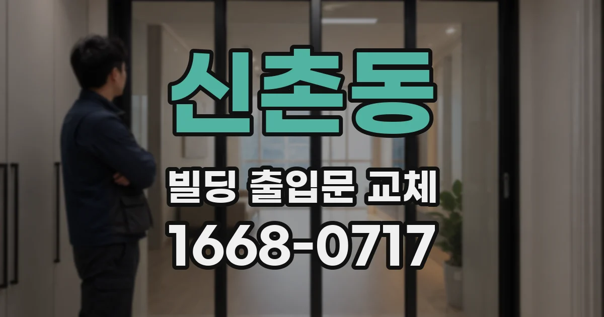 신촌동 빌딩 출입문 교체