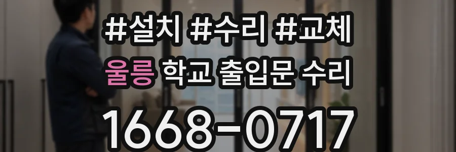 울릉 학교 출입문 수리