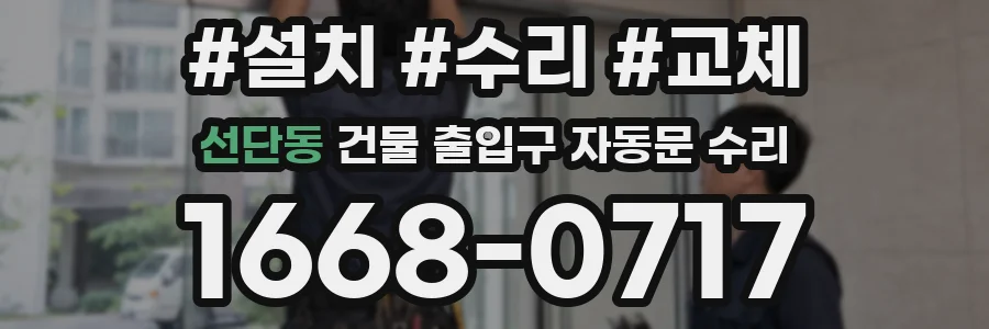 선단동 건물 출입구 자동문 수리