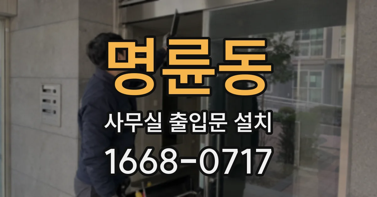 명륜동 사무실 출입문 설치