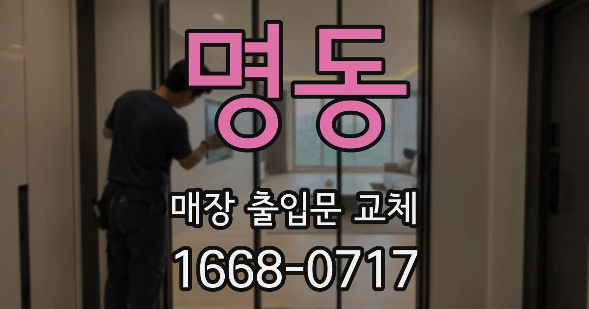 명동 매장 출입문 교체