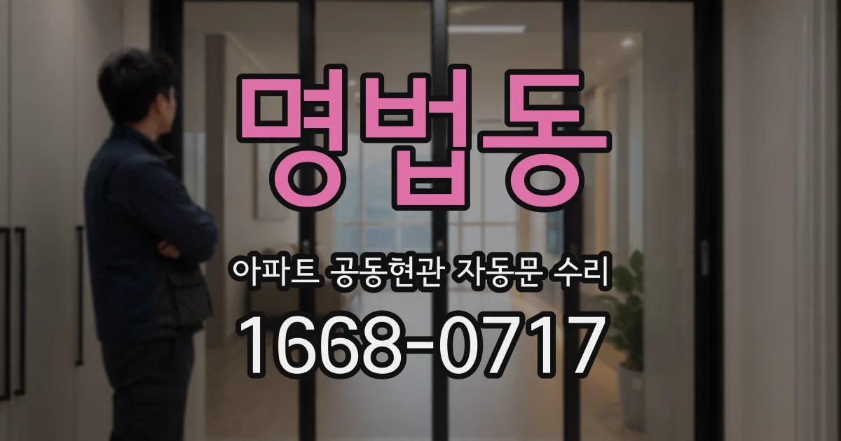 명법동 아파트 공동현관 자동문 수리