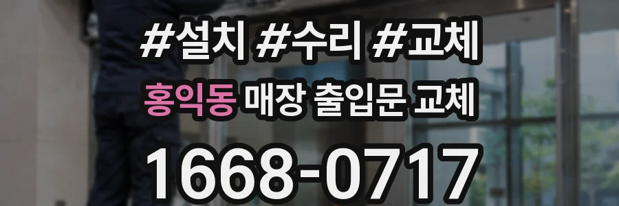 홍익동 매장 출입문 교체