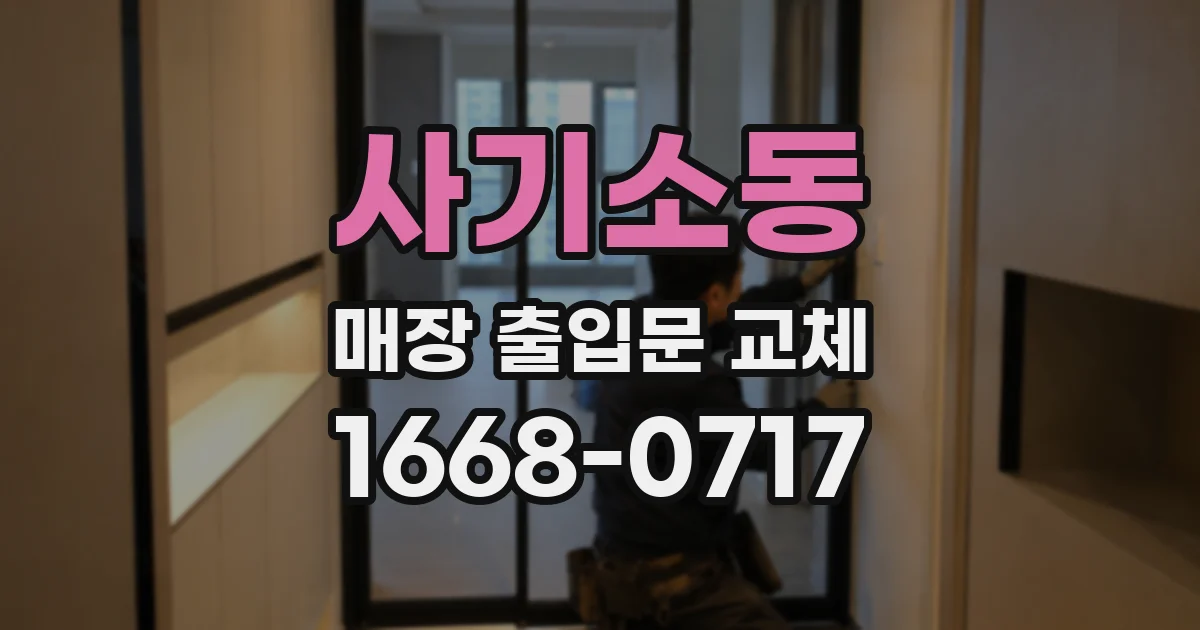 사기소동 매장 출입문 교체