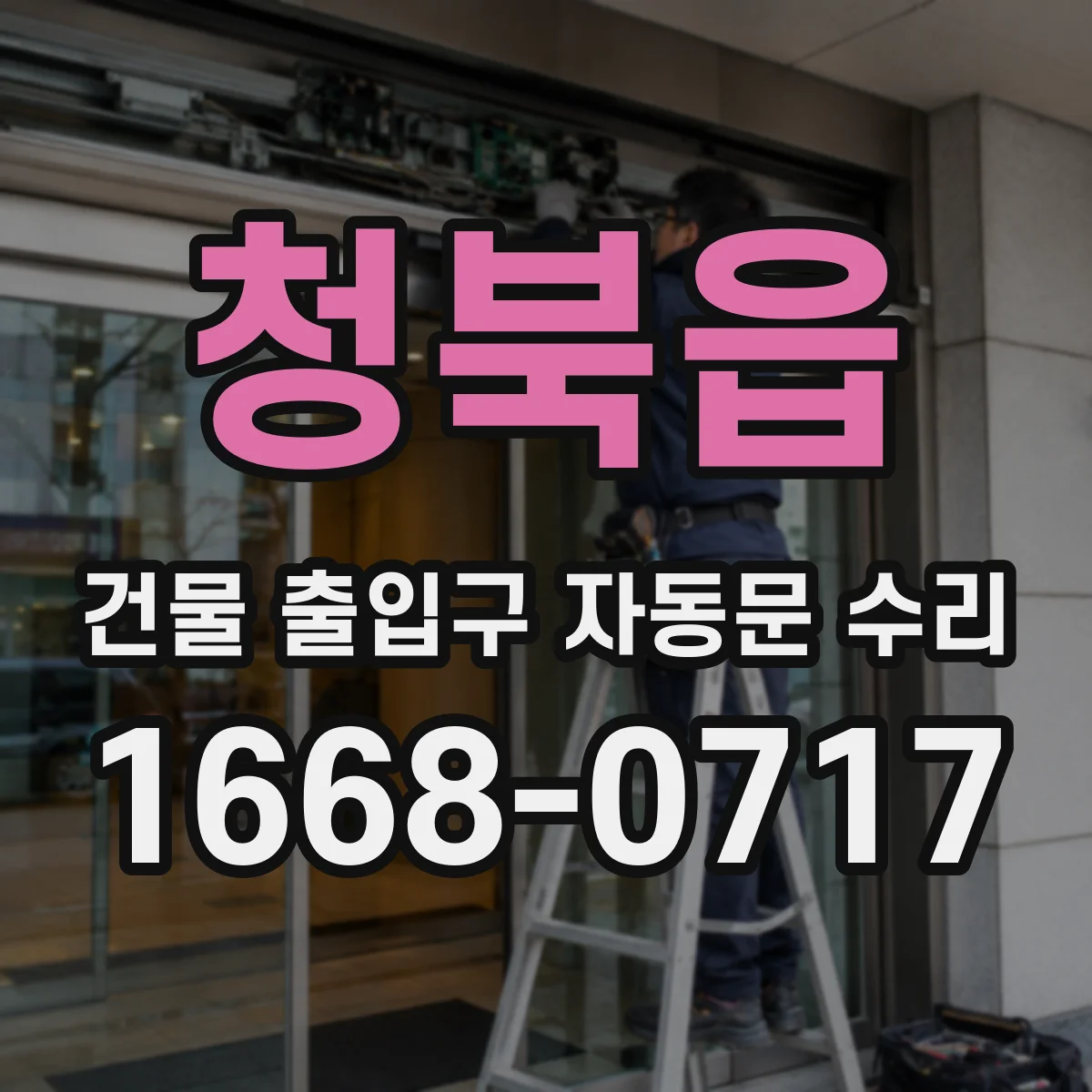 청북읍 건물 출입구 자동문 수리