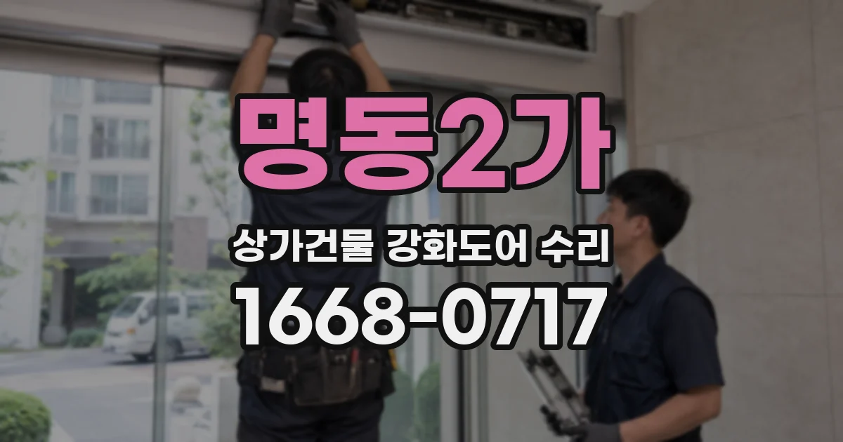 명동2가 상가건물 강화도어 수리