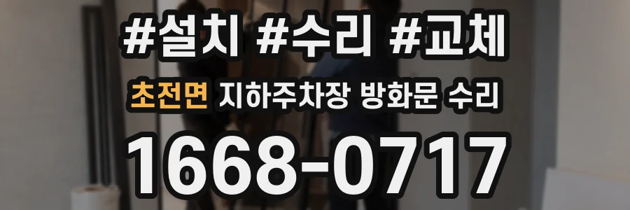 초전면 지하주차장 방화문 수리