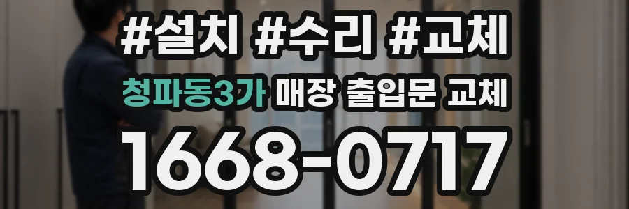 청파동3가 매장 출입문 교체