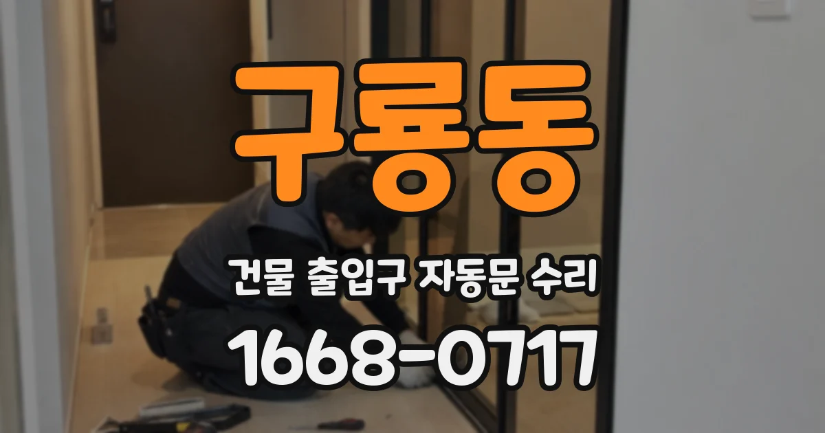 구룡동 건물 출입구 자동문 수리