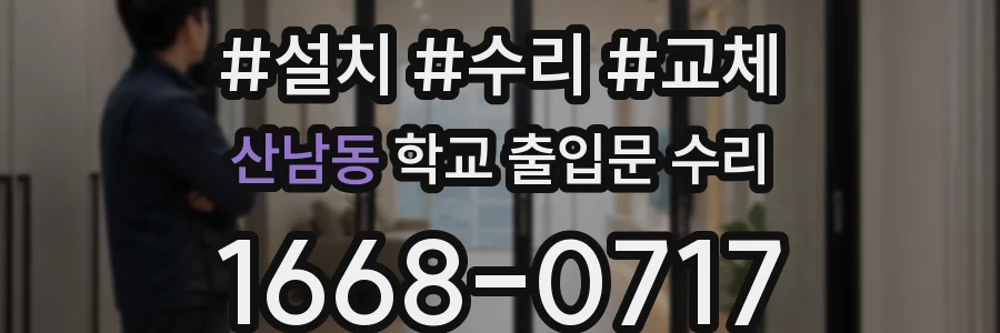 산남동 학교 출입문 수리