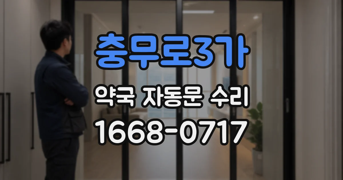 충무로3가 약국 자동문 수리