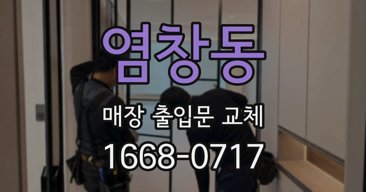 염창동 매장 출입문 교체