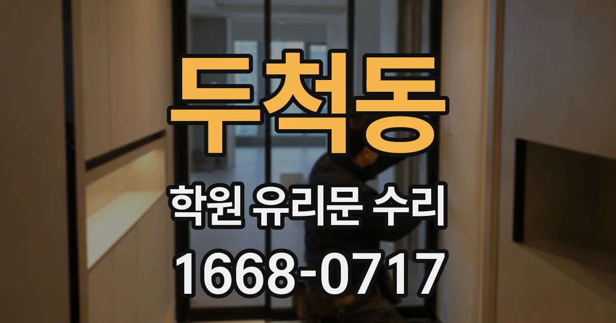 두척동 학원 유리문 수리