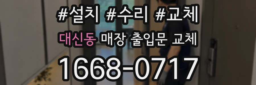 대신동 매장 출입문 교체