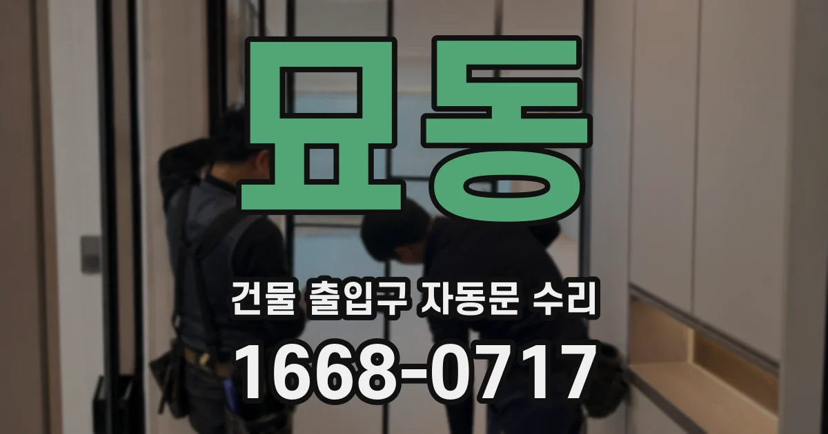 묘동 건물 출입구 자동문 수리