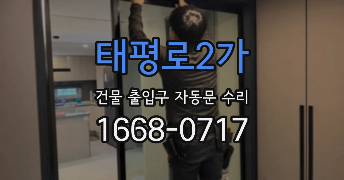 태평로2가 건물 출입구 자동문 수리