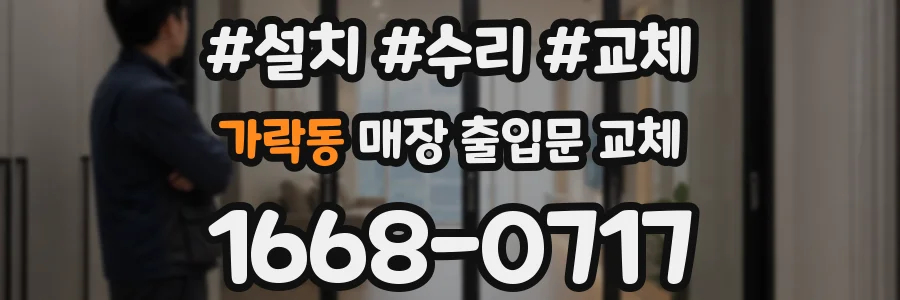 가락동 매장 출입문 교체
