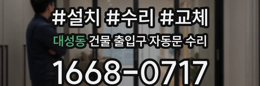 대성동 건물 출입구 자동문 수리