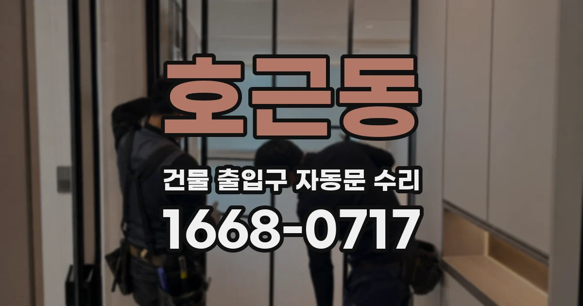 호근동 건물 출입구 자동문 수리
