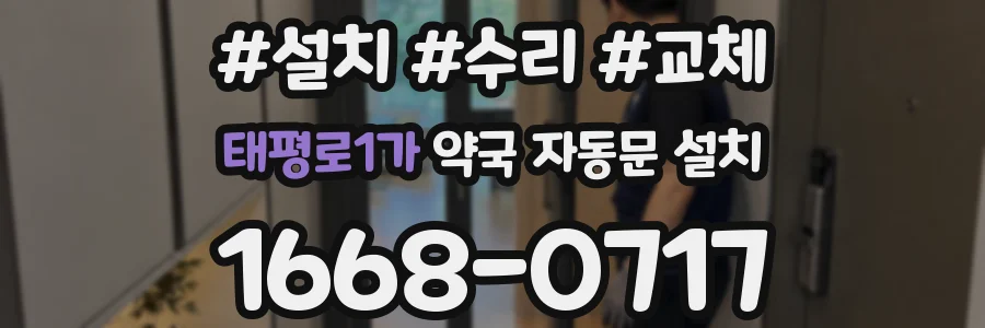 태평로1가 약국 자동문 설치