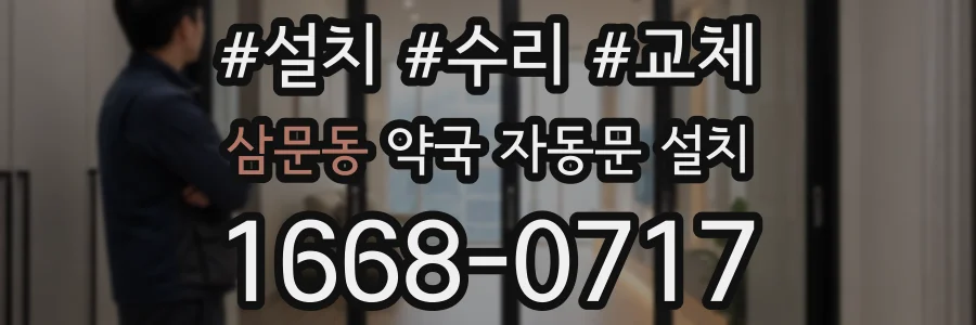 삼문동 약국 자동문 설치