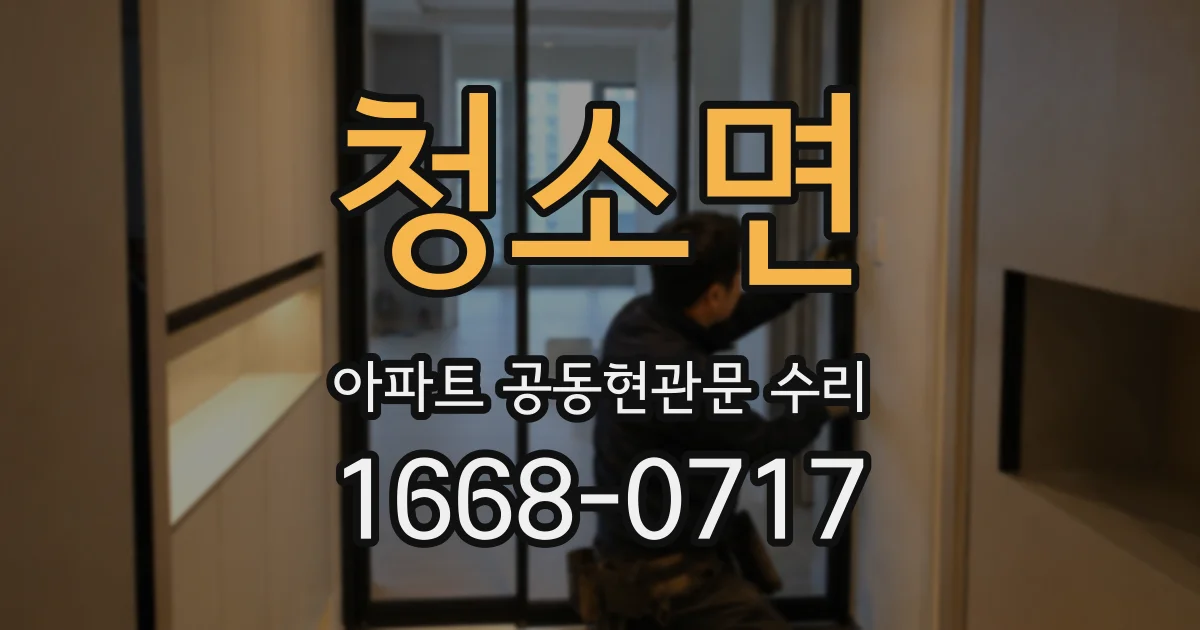 청소면 아파트 공동현관문 수리