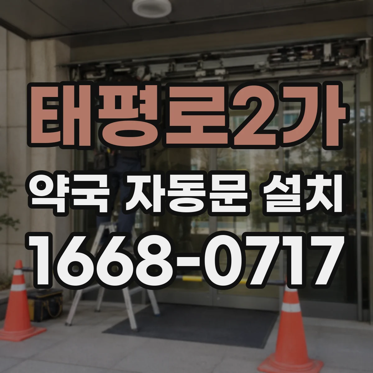 태평로2가 약국 자동문 설치