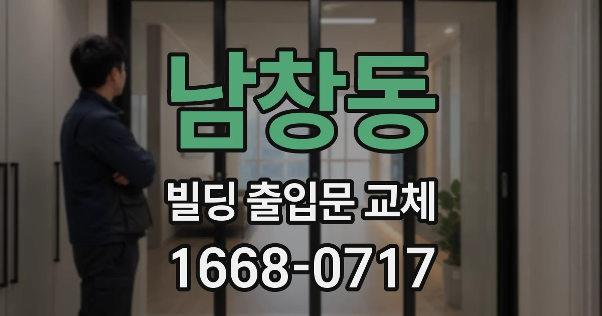 남창동 빌딩 출입문 교체