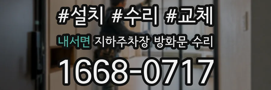내서면 지하주차장 방화문 수리