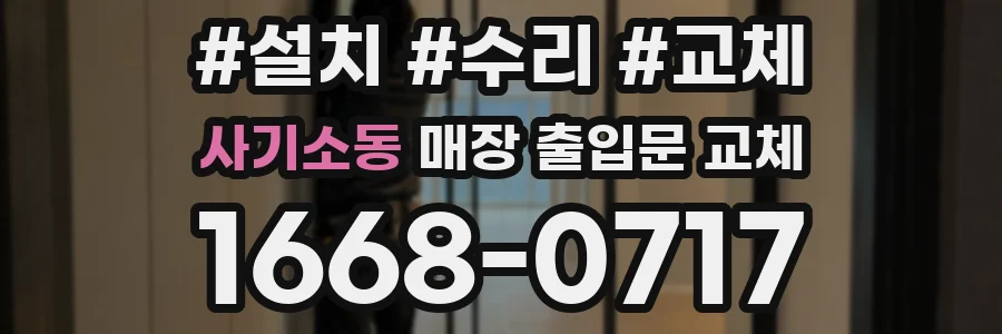 사기소동 매장 출입문 교체