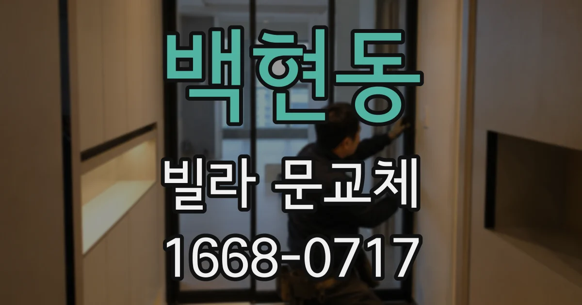 백현동 빌라 문교체