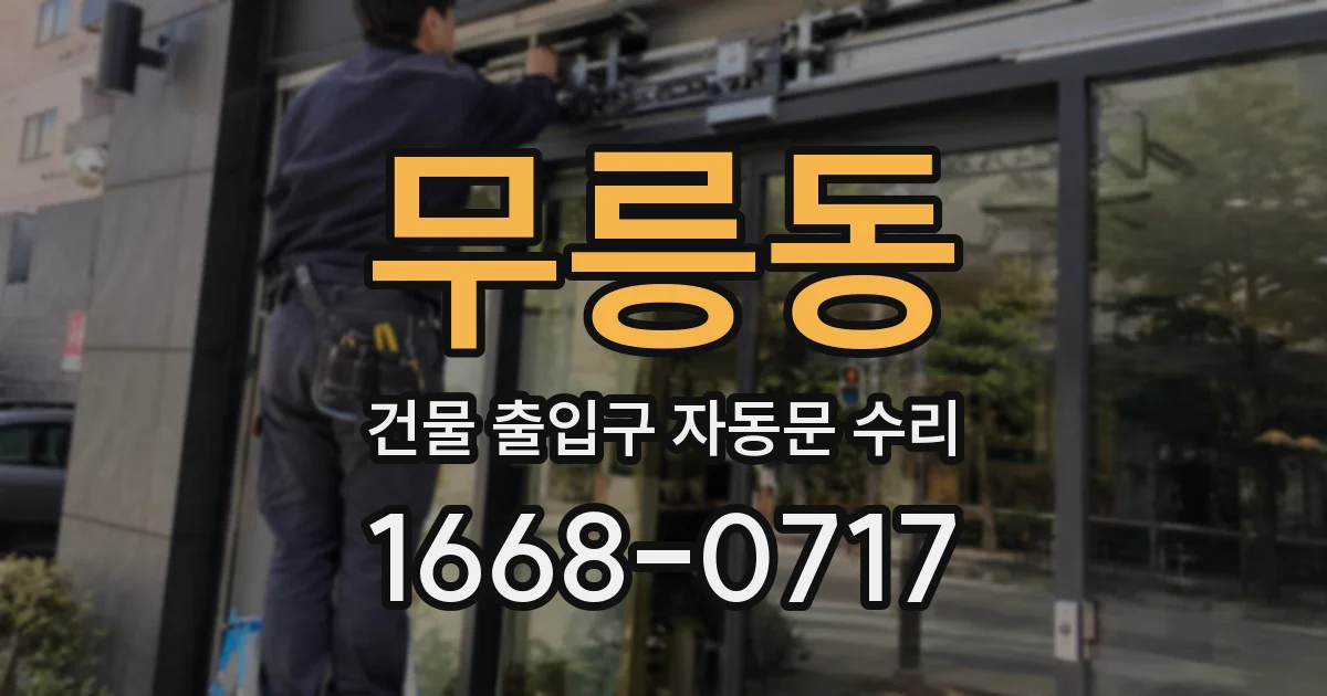 무릉동 건물 출입구 자동문 수리