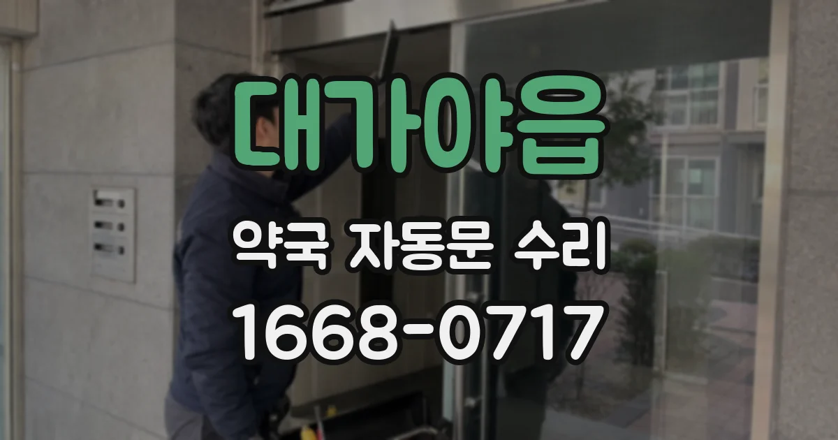 대가야읍 약국 자동문 수리