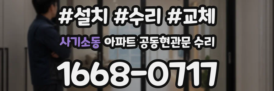 사기소동 아파트 공동현관문 수리