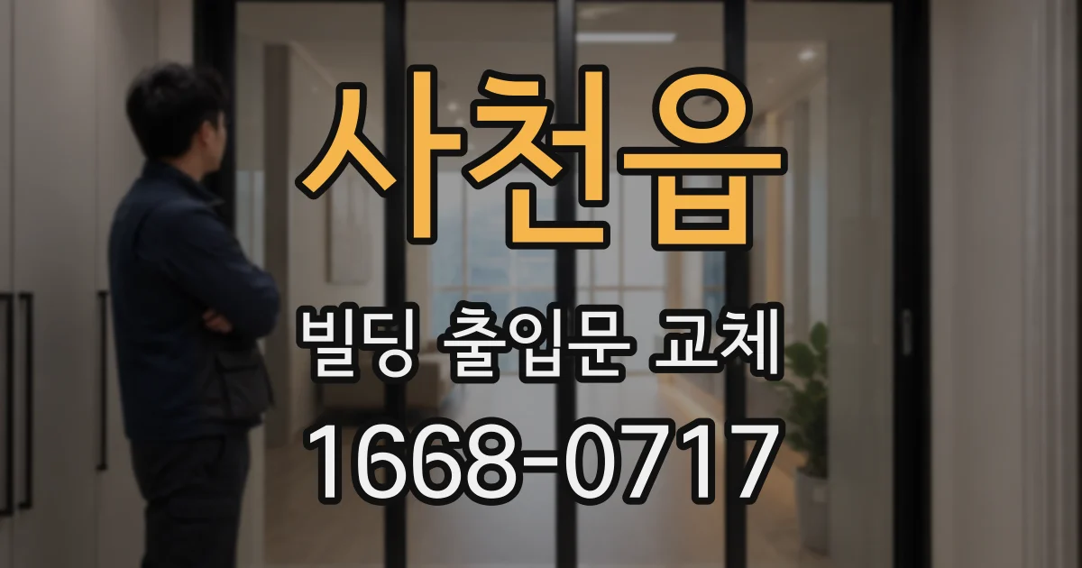 사천읍 빌딩 출입문 교체