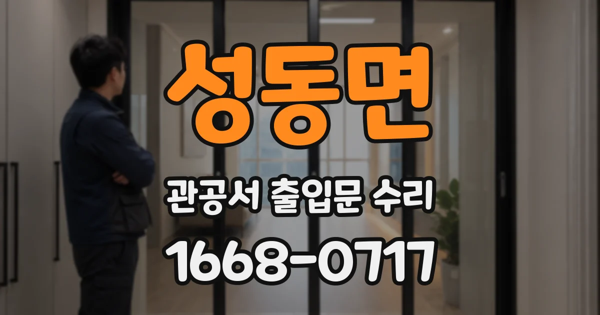 성동면 관공서 출입문 수리