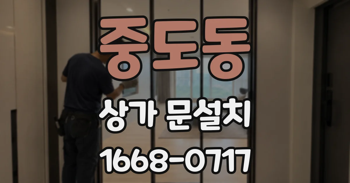 중도동 상가 문설치