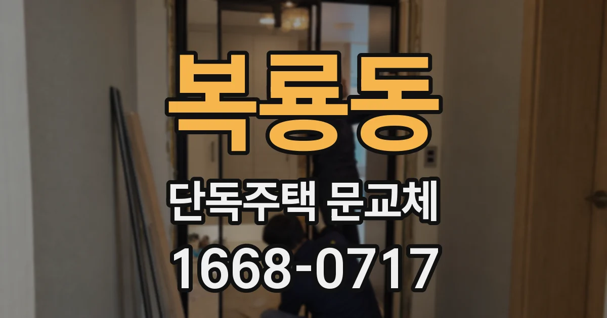 복룡동 단독주택 문교체
