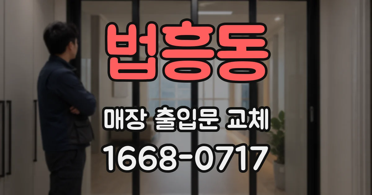 법흥동 매장 출입문 교체