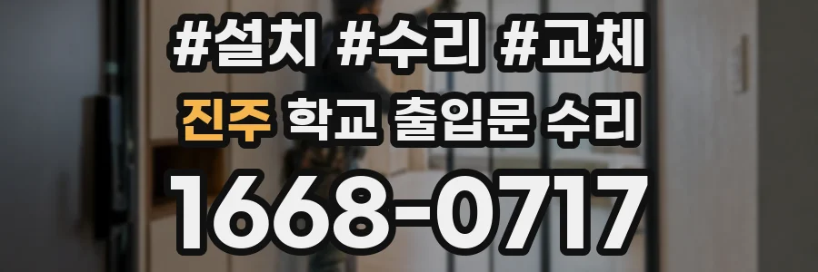 진주 학교 출입문 수리