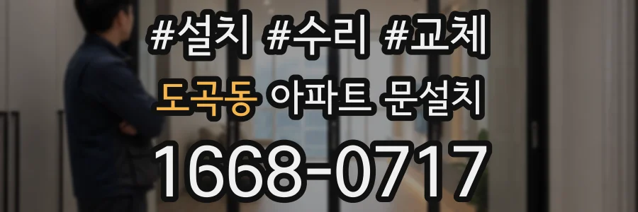도곡동 아파트 문설치