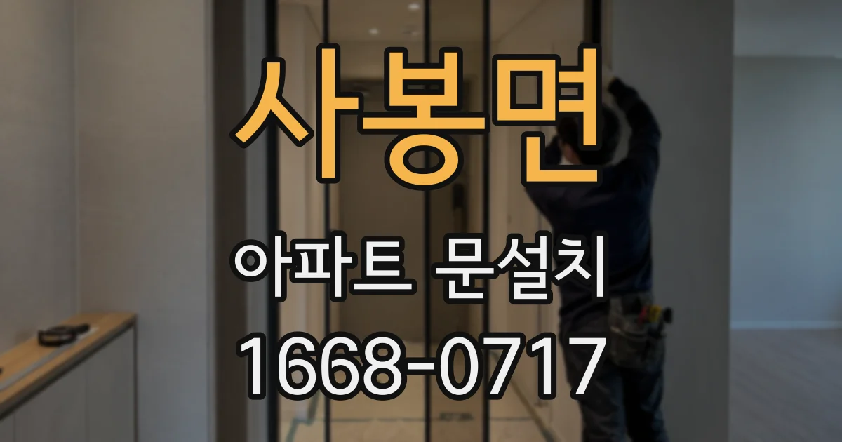 사봉면 아파트 문설치