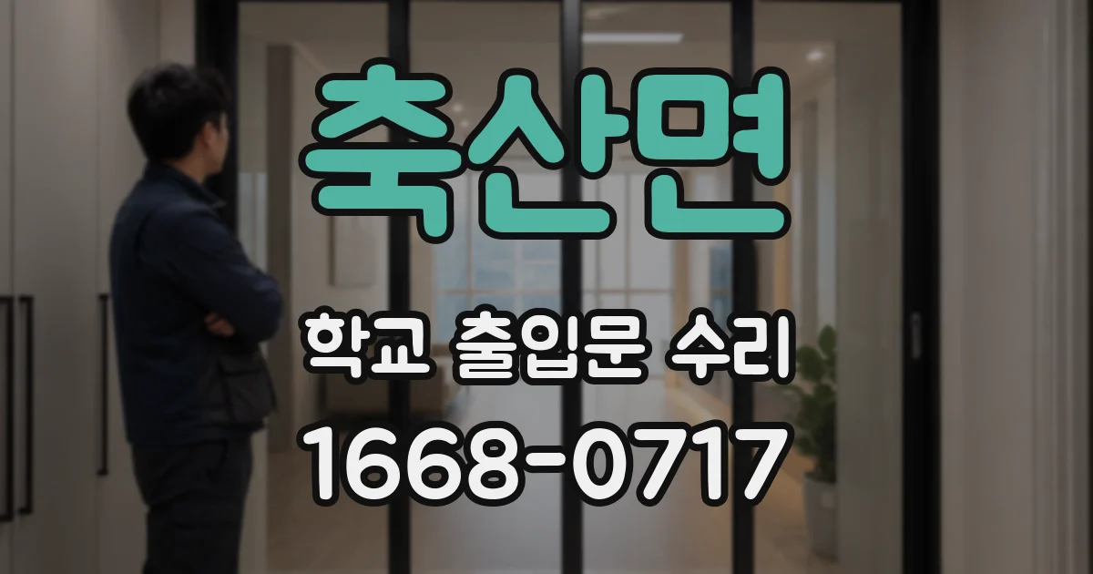 축산면 학교 출입문 수리