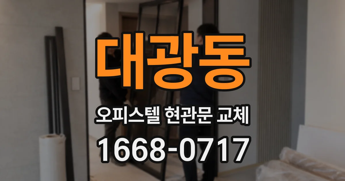 대광동 오피스텔 현관문 교체