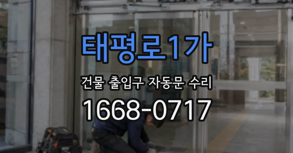 태평로1가 건물 출입구 자동문 수리