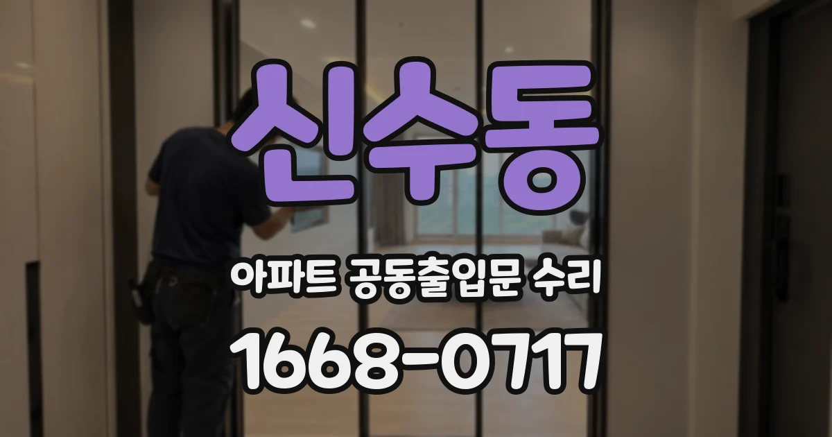 신수동 아파트 공동출입문 수리
