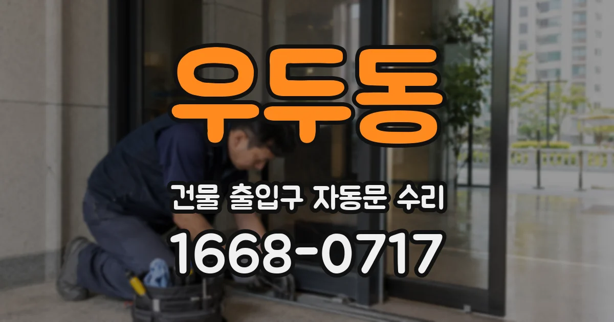 우두동 건물 출입구 자동문 수리